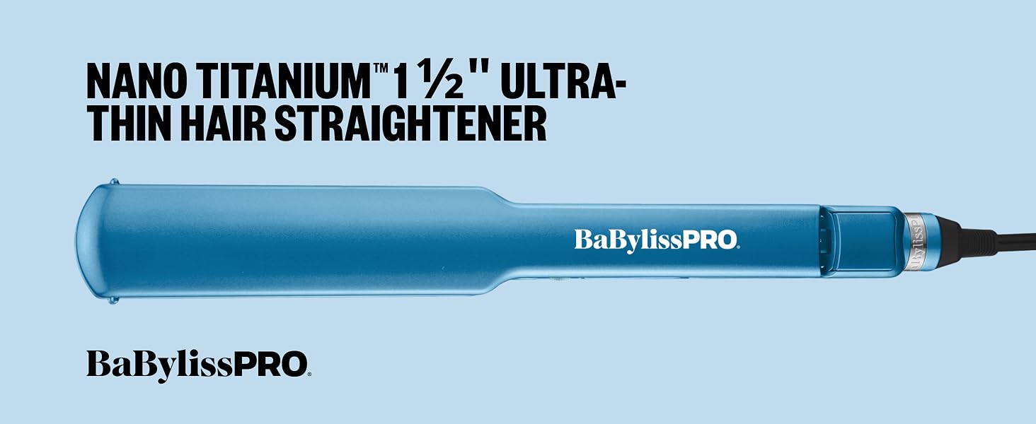 BaBylissPRO BNT4073TUC Nano Titanium™ 1½-inch Ultra-Thin Straightener