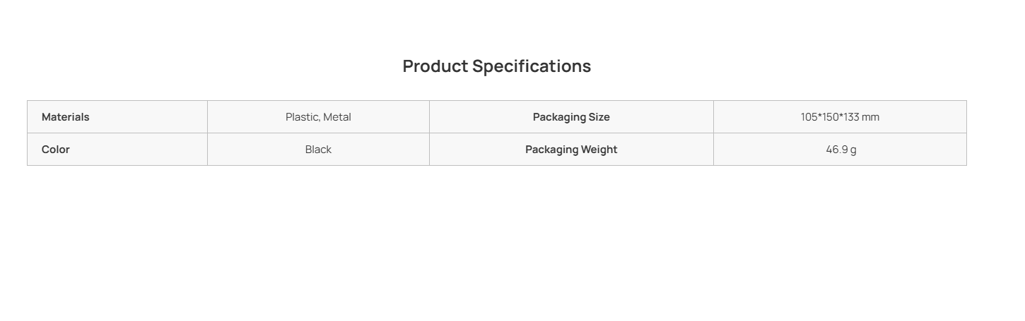 Product Specifications