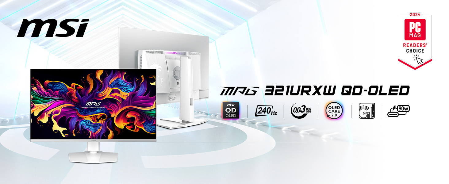 MSI MPG 321URXW QD-OLED Gaming Computer Monitor