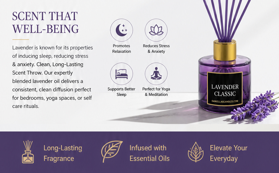 Lavender classic reed diffuser set home fragrance relaxation