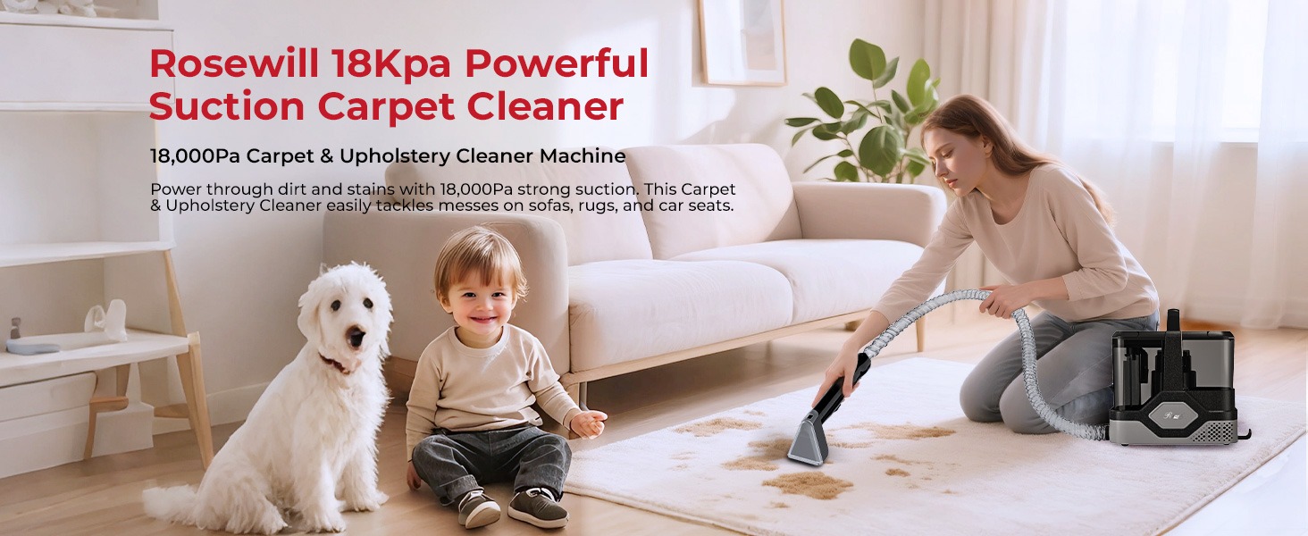 Rosewill Multi-Purpose Portable Carpet and Upholstery Cleaner - Black & Gray