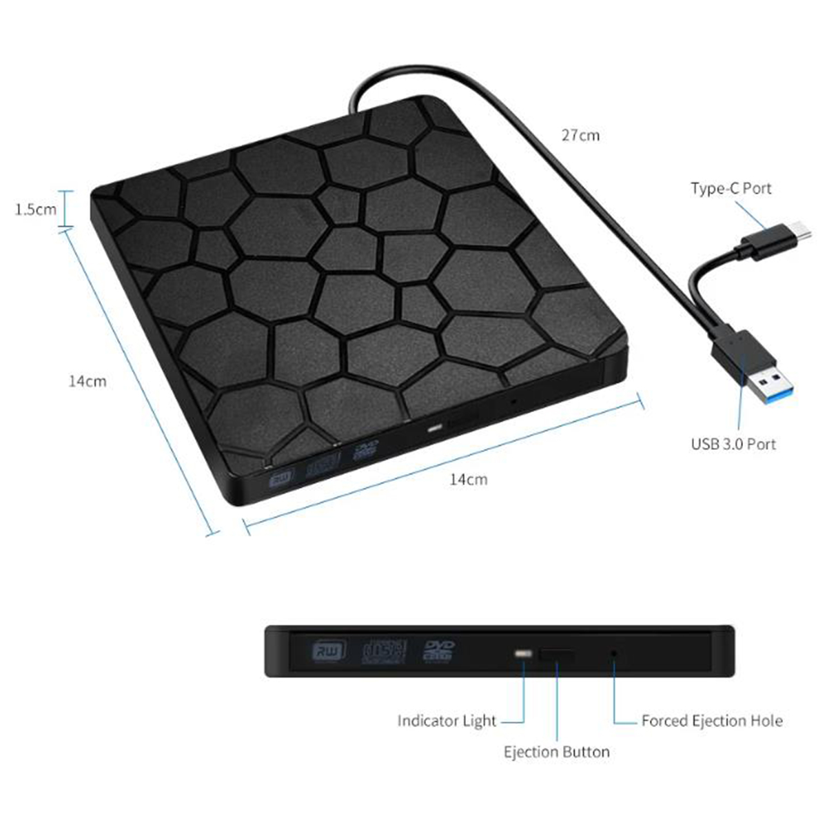 Note It is a CD/DVD drive burner, but not a Blu-ray drive, so it can not play Blu ray discs. Due to