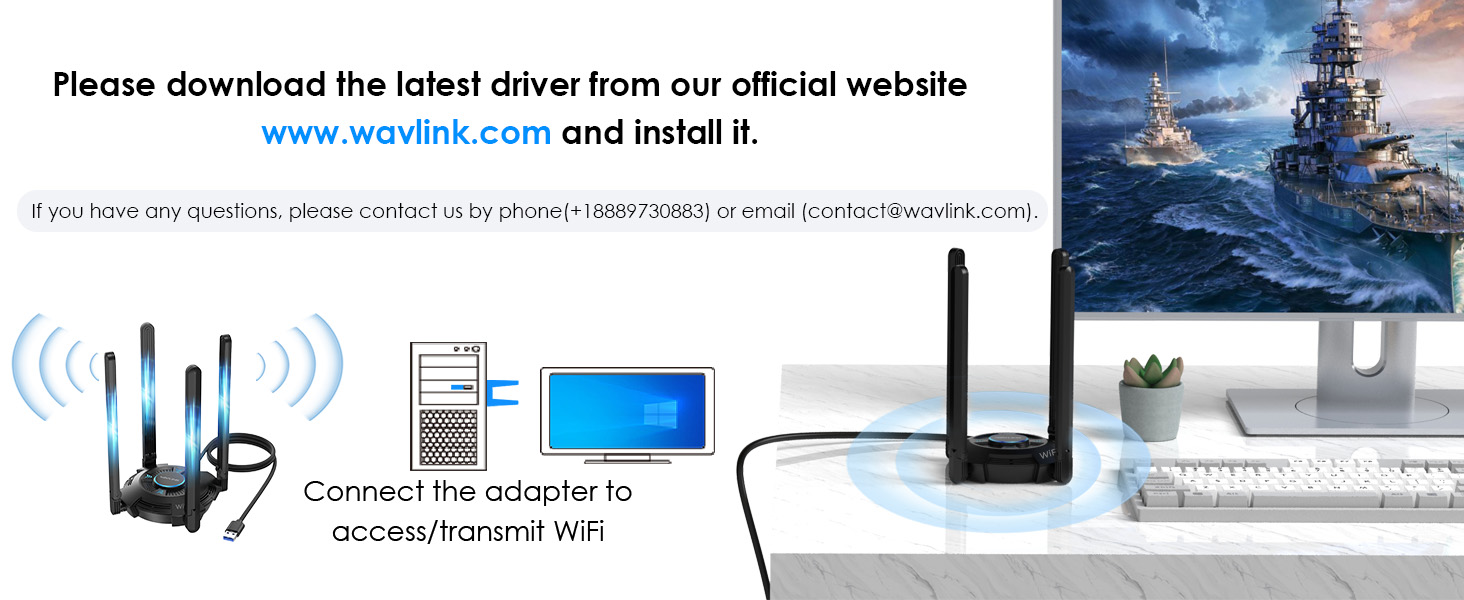 WAVLINK WL-WN695BE2 BE6500 USB WiFi 7 Adapter  