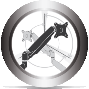 Single Monitor Adjustable Gas Spring Desk Mount for 15~34in Monitors