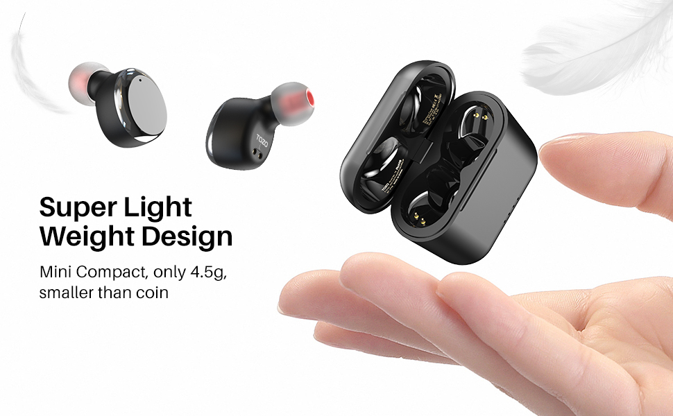  TOZO T6 True Wireless Earbuds Bluetooth 5.3 Headphones Touch  Control with Wireless Charging Case IPX8 Waterproof Stereo Earphones in-Ear  Built-in Mic Headset Premium Deep Bass White : Electronics