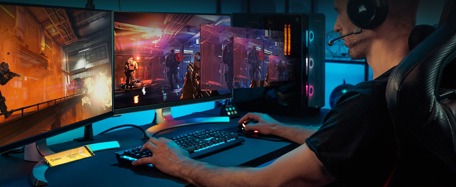 ORICO J20Pro 1TB PCIe Gen4x4 2280 NVMe M.2 3D NAND Internal Solid State Drive, Read Speed up to 7000