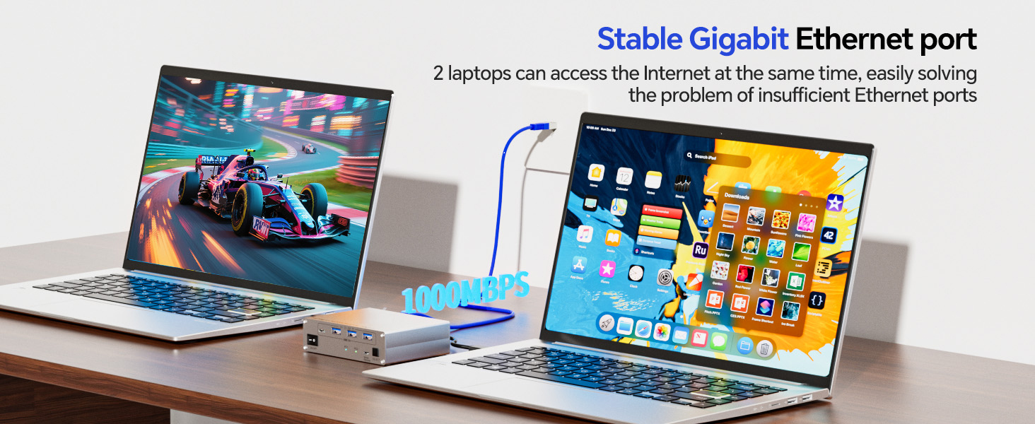 One PD charging port can charge two laptops at the same time.  Each laptop can get up to 40W Docki