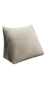 Deep Sofa Back Wedge Pillow, Body Positioning Reading Pillow, Leg Elevation Pillow, Tan Throw Pillow