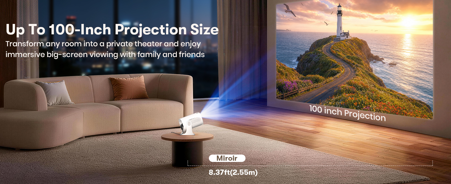 Miroir RK100 Roku TV Smart Projector