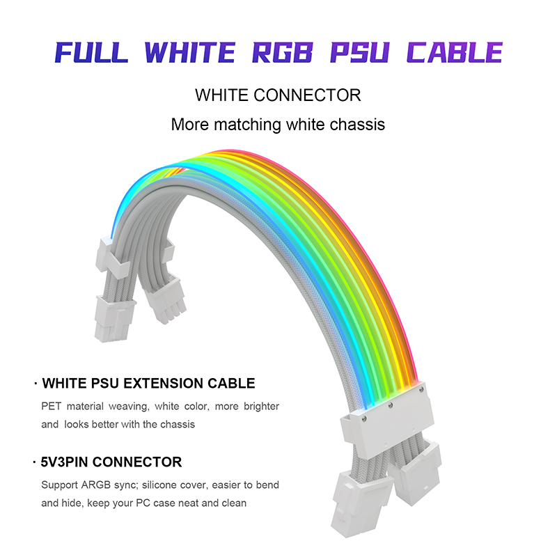SAMA 2 pcs 8 Pin RGB CPU Extension Cable For PC Case PSU Power ...