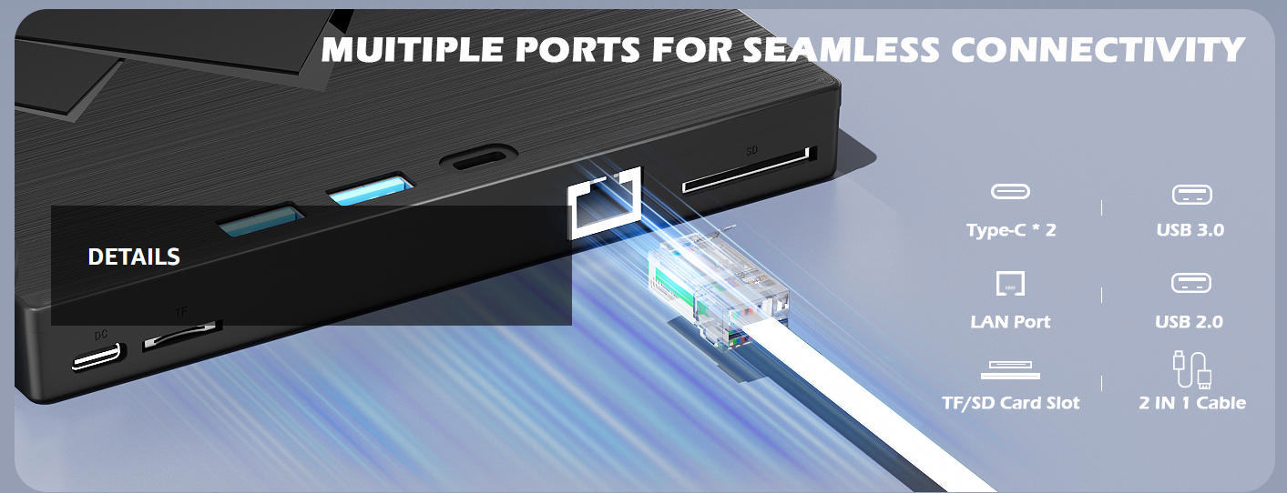 7 in 1 External CD/DVD Drive For Laptop With LAN PORT, Portable DVD Player For Laptop with Ethernet