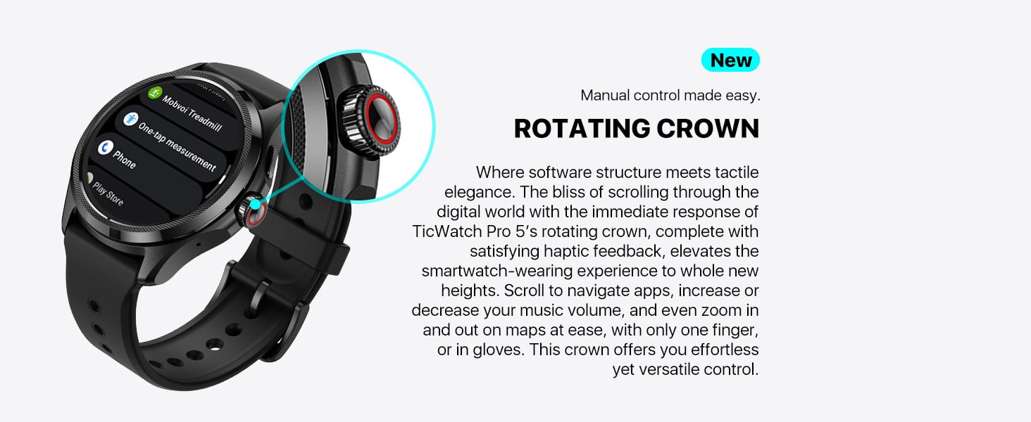  Ticwatch Pro 5 Smartwatch for Men Snapdragon W5+ Gen 1