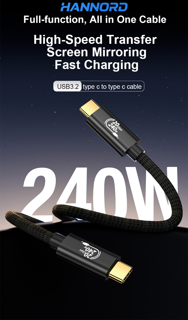 Hannord 20Gbps USB C 3.2 Gen 2x2 Portable Monitor Cable1