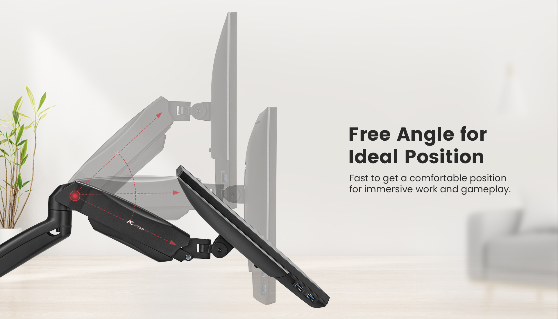 ACGAM Mechanical Spring Single Monitor Mount