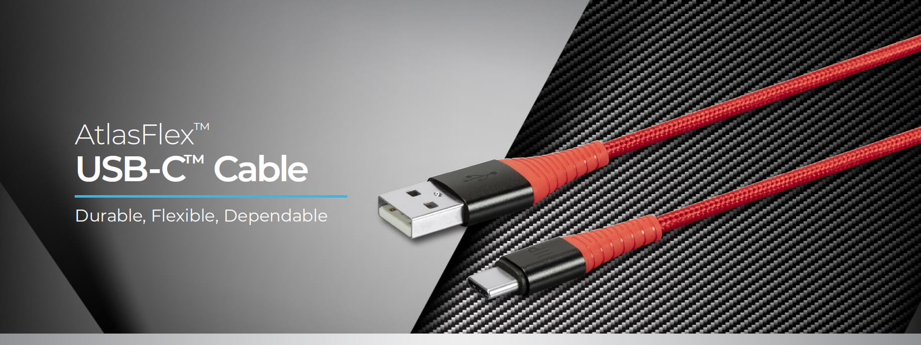 Durable USB 2.0 Type-C to Type-A Charge & Sync Kevlar-Reinforced Nylon-Braid Cable