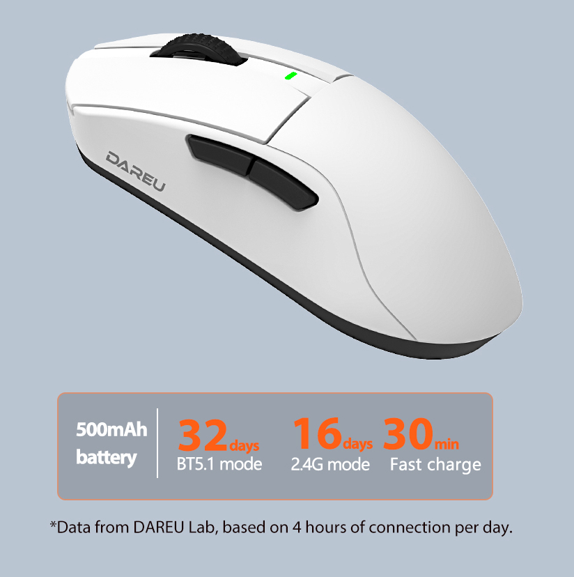 DAREU A950GM Wireless Gaming Mouse - White