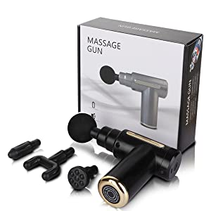 CORN Mini Massage Gun, Handheld Muscle Deep Tissue Massager Percussion  Type-C Charging with 6 Speeds & 4 Masage Heads for Back, Body, Sport Muscle