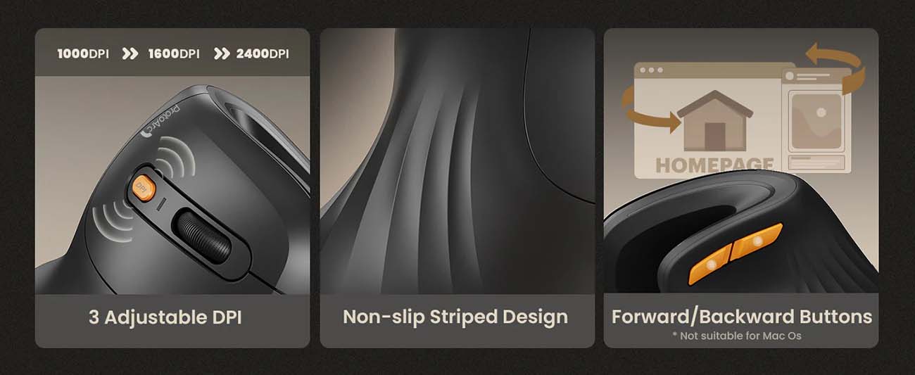 ProtoArc® EM11 NL Bluetooth Ergonomic Vertical Mouse