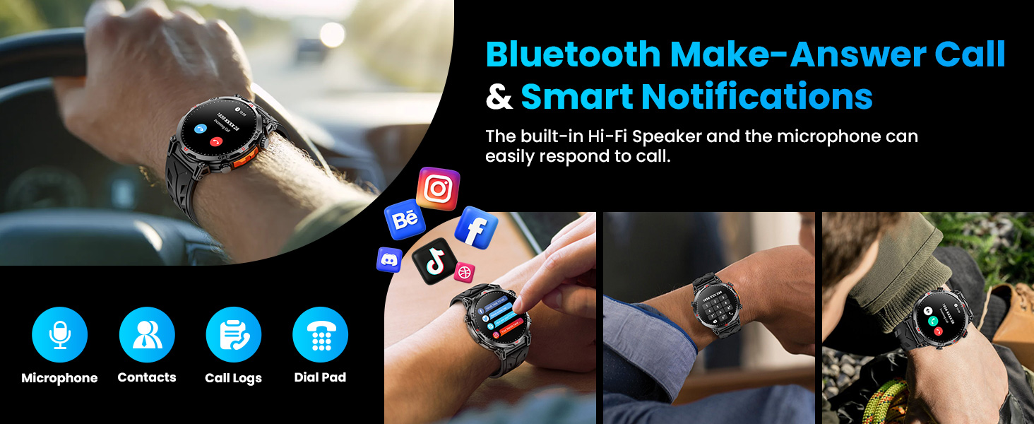 Military Smart Watch with GPS/Compass,Smartwatch with GPT Voice Assistant,1.56" AMOLED Screen