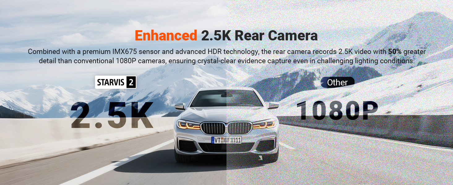 Enhanced 2.5K Rear Camera