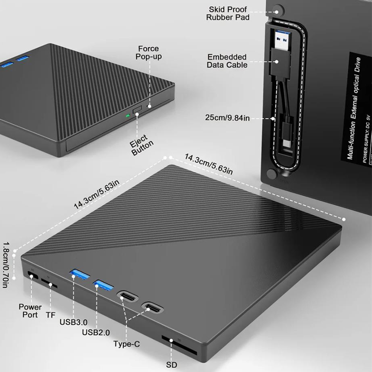 External Optical Drive for VCD/DVD/CD -ROM/ -R/ +R /-RW Burner