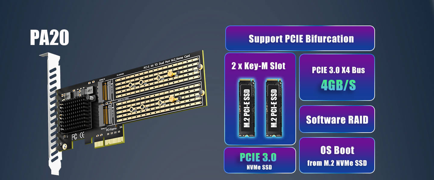 M.2 NVMe to PCIe 3.0 X4