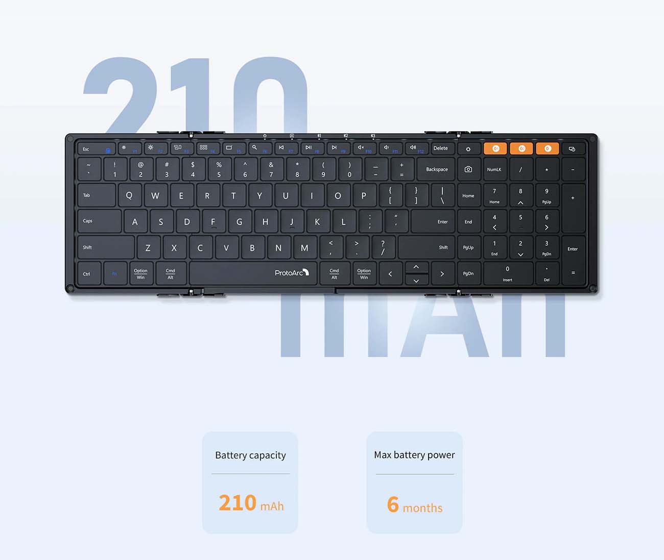 ProtoArc® XK01 Foldable Bluetooth Keyboard