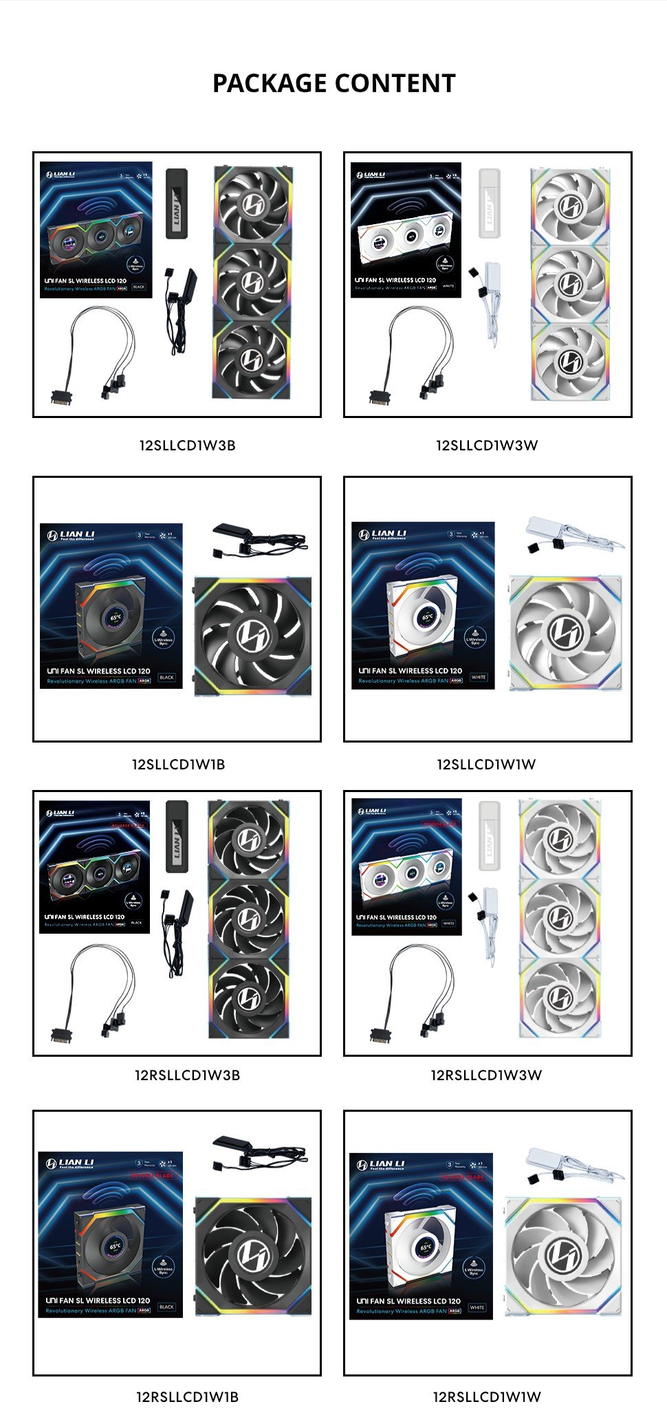 UNI FAN, SL WIRELESS, RGB, LCD, Reverse, Fan, Controller