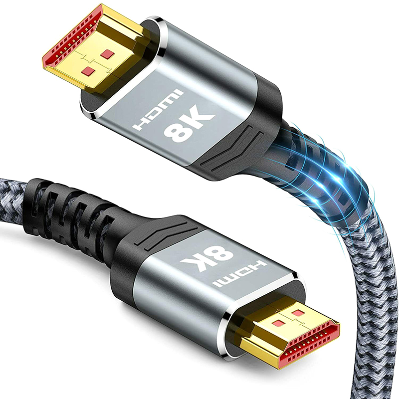 8K HDMI Cable 2.1 48Gbps 6.6FT/2M, High Speed HDMI Braided Cord-4K@120Hz  8K@60Hz,Compatible with Roku TV/PS5/HDTV/Blu-ray 