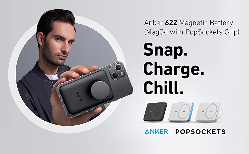 Anker 622 Magnetic Wireless Battery (MagGo) 5000mAh Snap Charge Chill -  Black