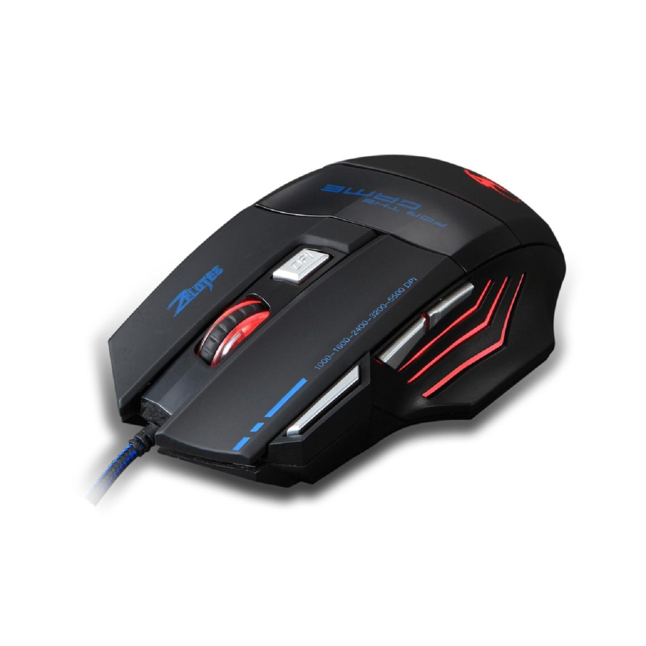5500DPI 7 Button LED Optical USB Wired Gaming Mouse Mice For Pro Gamer Mouse BK 