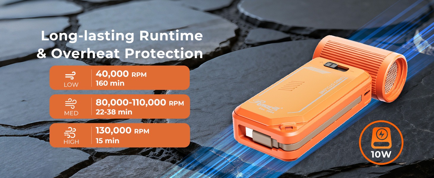 Rosewill Portable Multi-Functional Fan with Power Bank & Flashlight - Orange