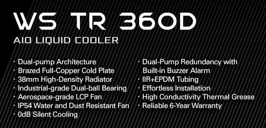 ASRock WS TR 360D 360mm AIO Liquid CPU Cooler
