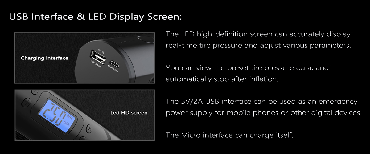 USB and led scrent