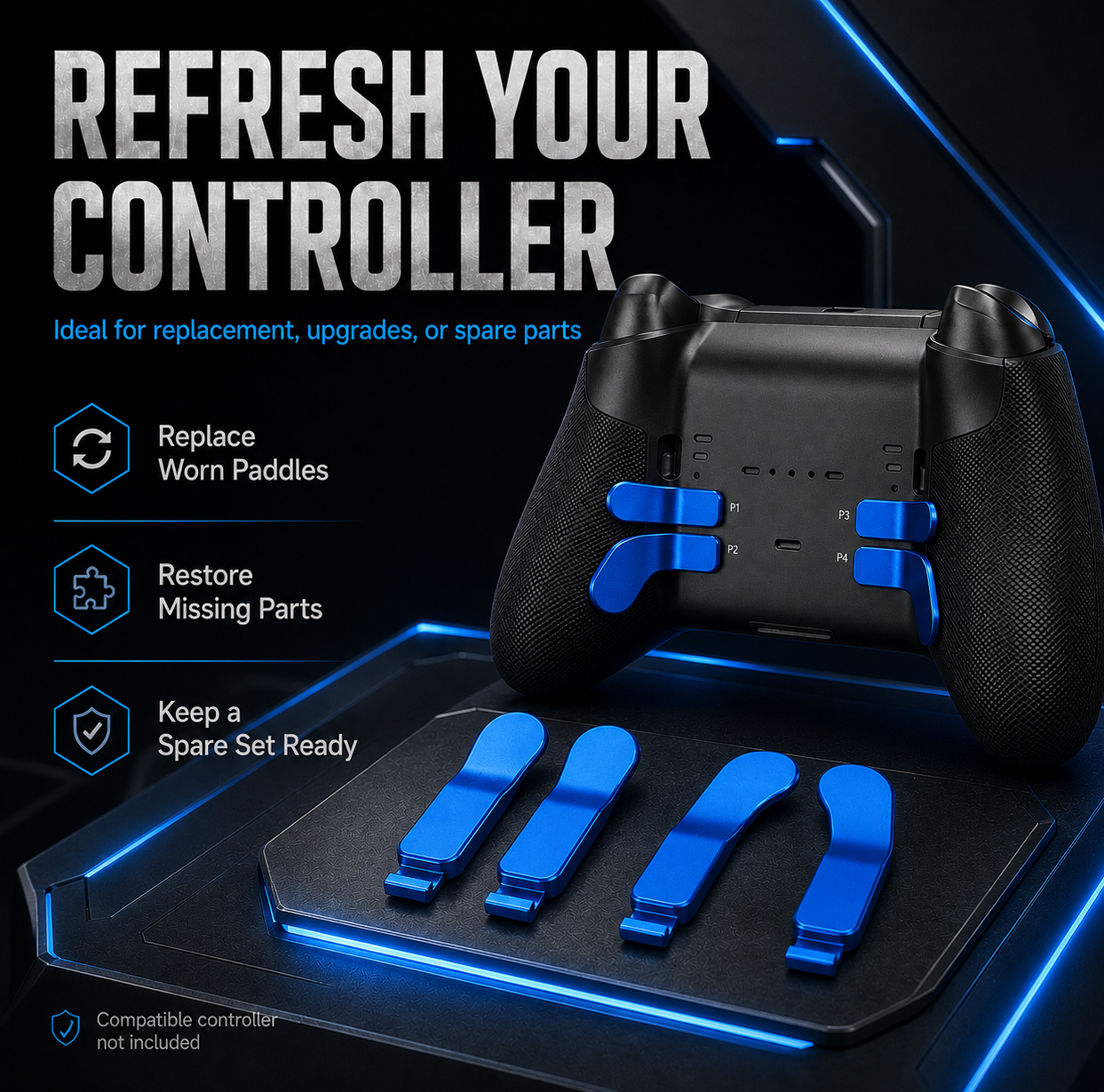 blue replacement paddles, xbox elite spare paddles