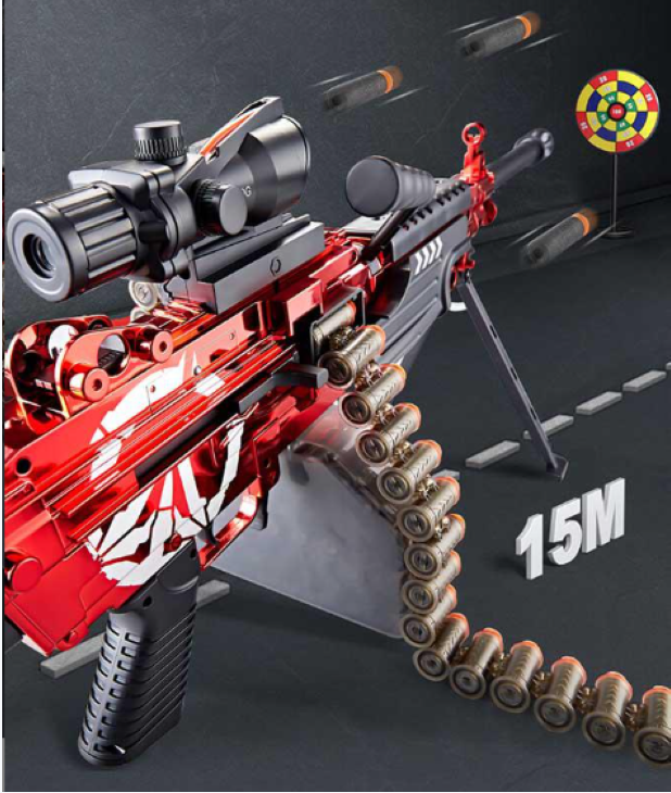 LH SAW M249 Electric Darts Blaster -Red