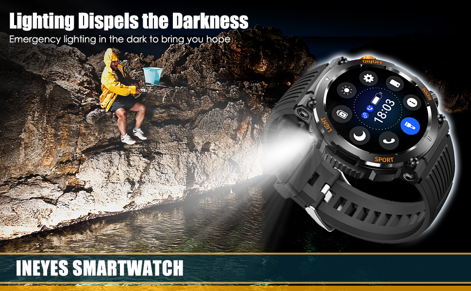 Military Smart Watch with LED Lighting