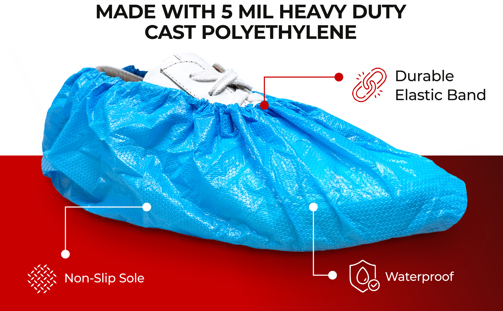 waterproof shoe covers disposable indoor blue x large thick innovative haus CPE