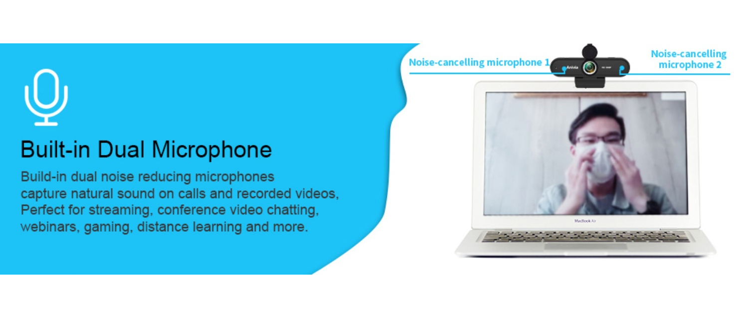 EACH webcam,built-in dual noise cancelling microphone,clear audio,streaming,video call