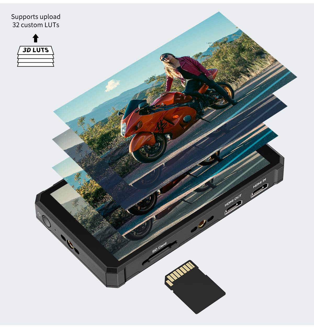 Load Custom 3D LUTs,Preview Filming Look in Field Shooting