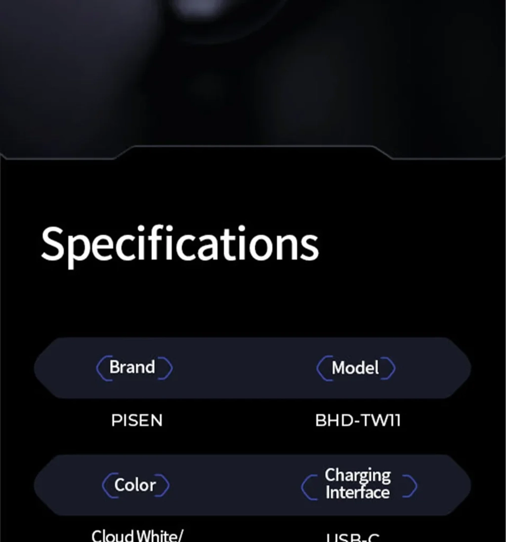 PISEN BHD-TW11 C1 ANC Noise Cancelling TWS Bluetooth Earphones