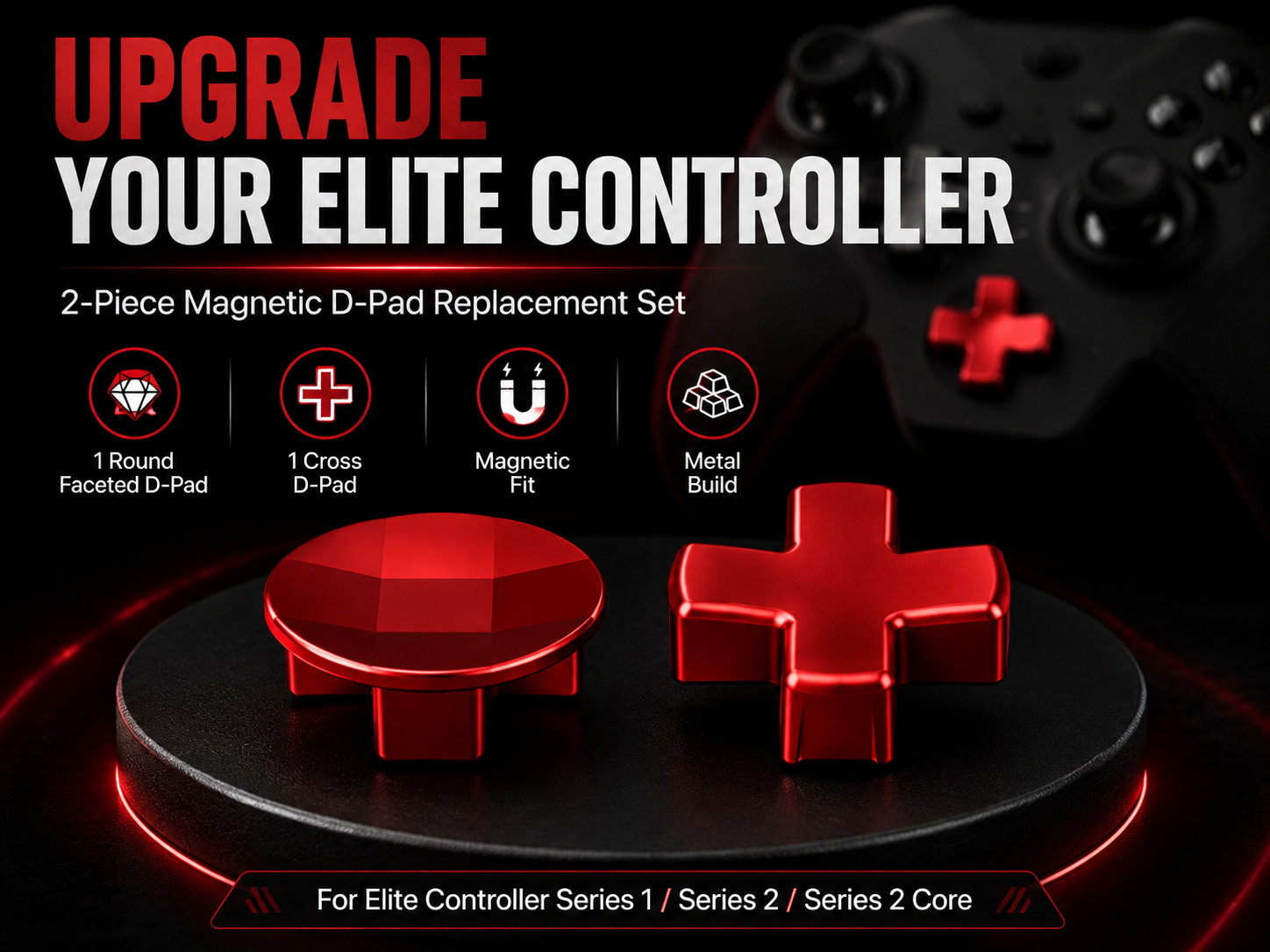 red magnetic d-pad replacement, red metal d-pad