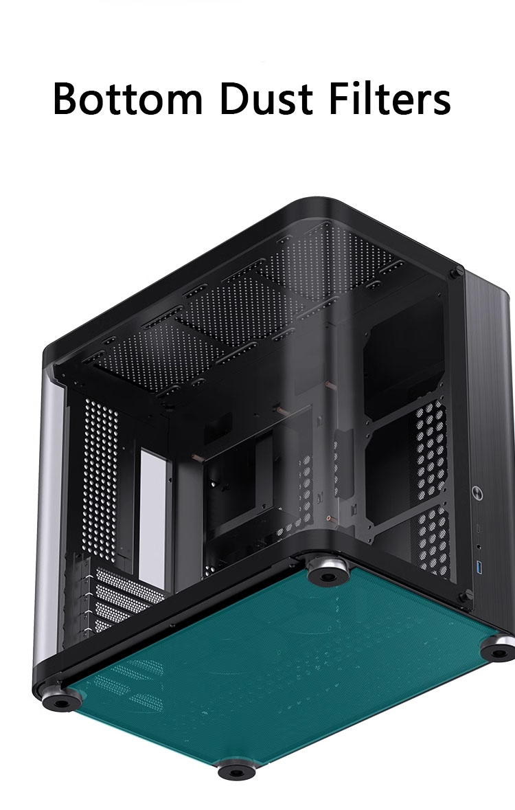TK-2 Black ITX / M-ATX / ATX Dual-Chamber Gaming Computer Case 