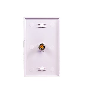 SatelliteSale Coaxial Wall Plate, Female to Female F-Type RG-6 2.4GHz Universal Connector, White Wit