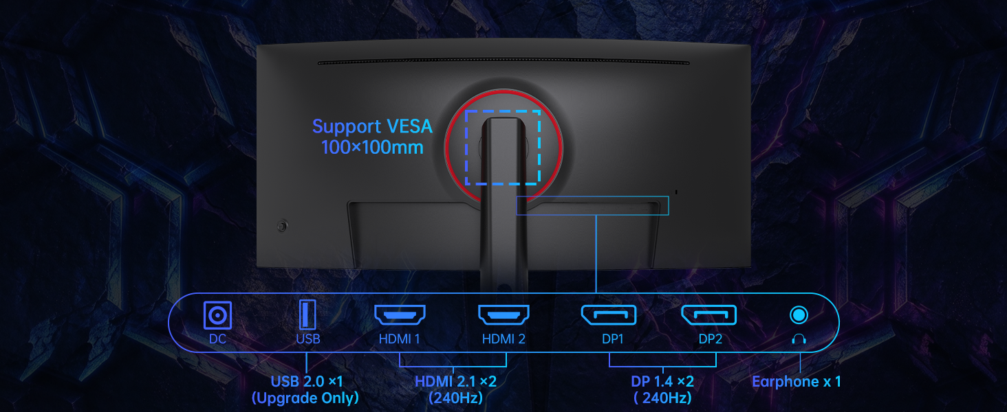 34 Inch 240Hz Ultrawide Curved Gaming Monitor H34S18E