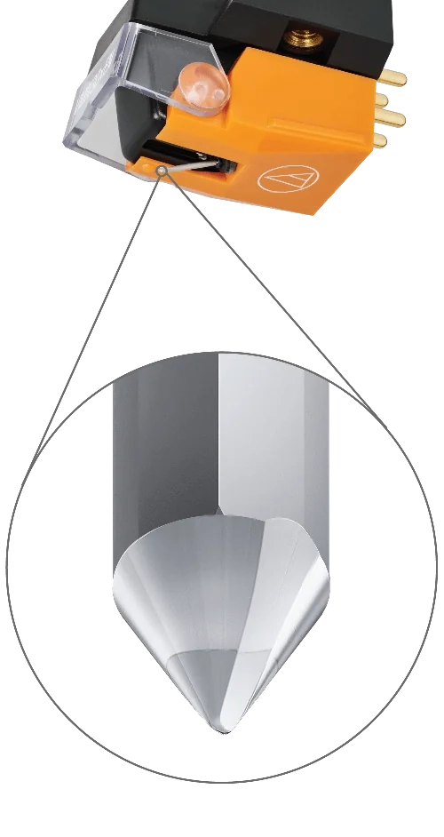 Audio Technica AT-VM530xEN Dual Moving Magnet Phono Cartridge with Nude Elliptical Stylus Orange/Black