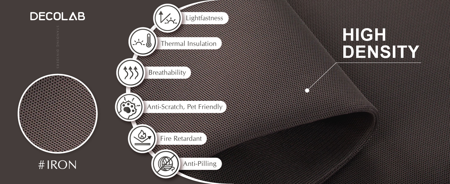 standing divider iron fabric sleeve feature