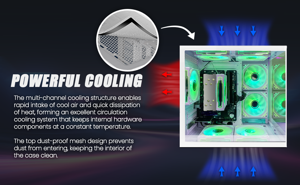 Suevery Desktop PC Gaming - AMD Ryzen 5 5600GT, 16GB DDR4 RAM, 512GB NVMe SSD, Wi-Fi 6, RGB Fan, 65