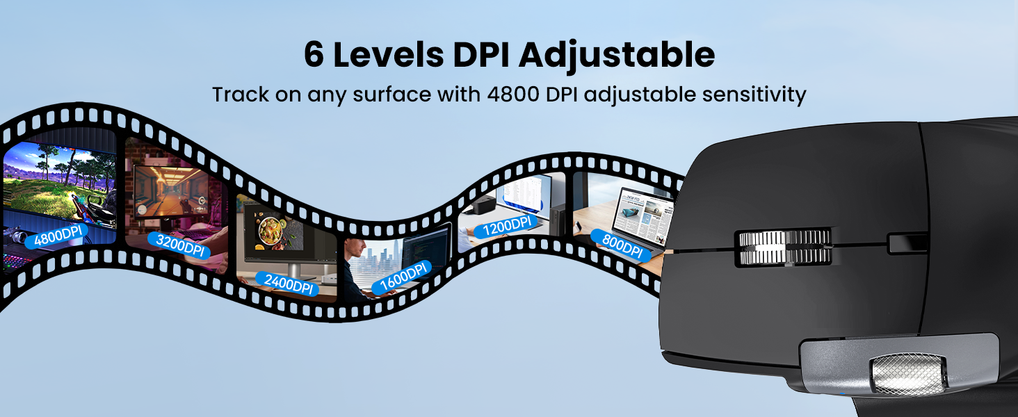 Dual Bluetooth enables one-click fast switching between paired devices.Plug in the USB receiver at t