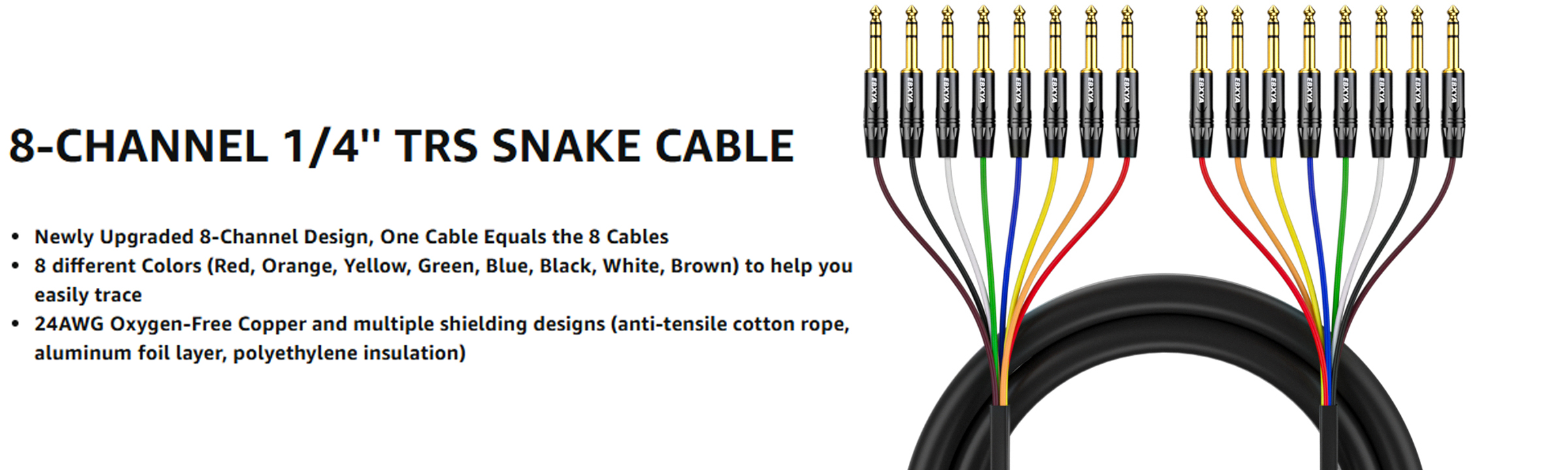 Professional 8-Channel TRS Snake Cables
